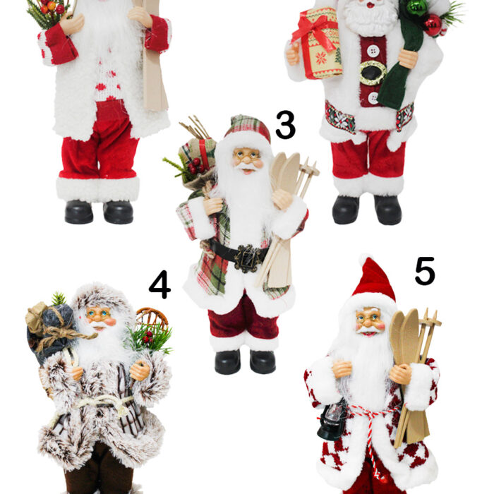 Santa de Traje Rojo con Esquí