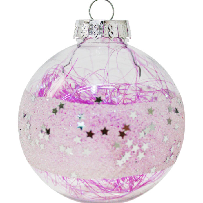Esfera Transparente Rellena de Hilo Lila