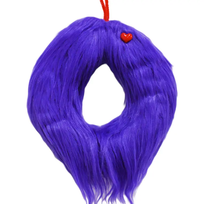 Corona de Peluche Morada con Corazón Rojo
