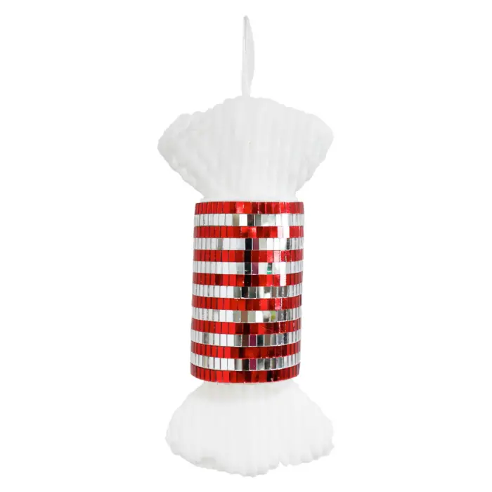 Dulce Envuelto Diseño Disco Ball Rojo y Plata