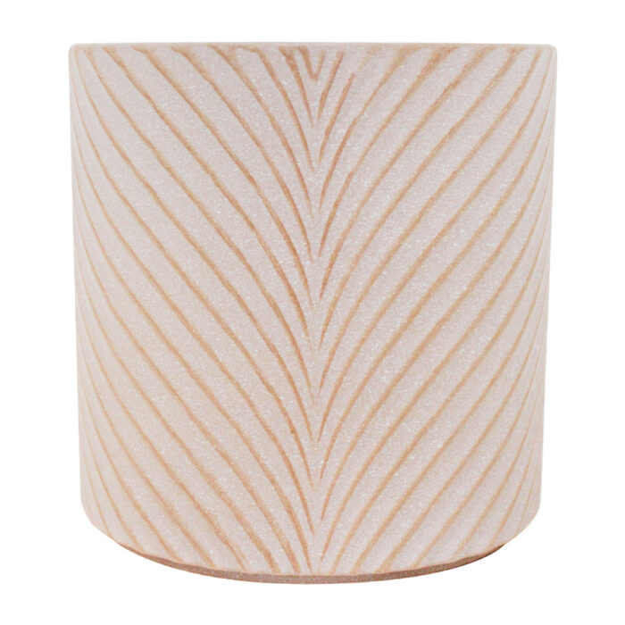 Maceta de Cerámica Ranurada Nude con Ondas