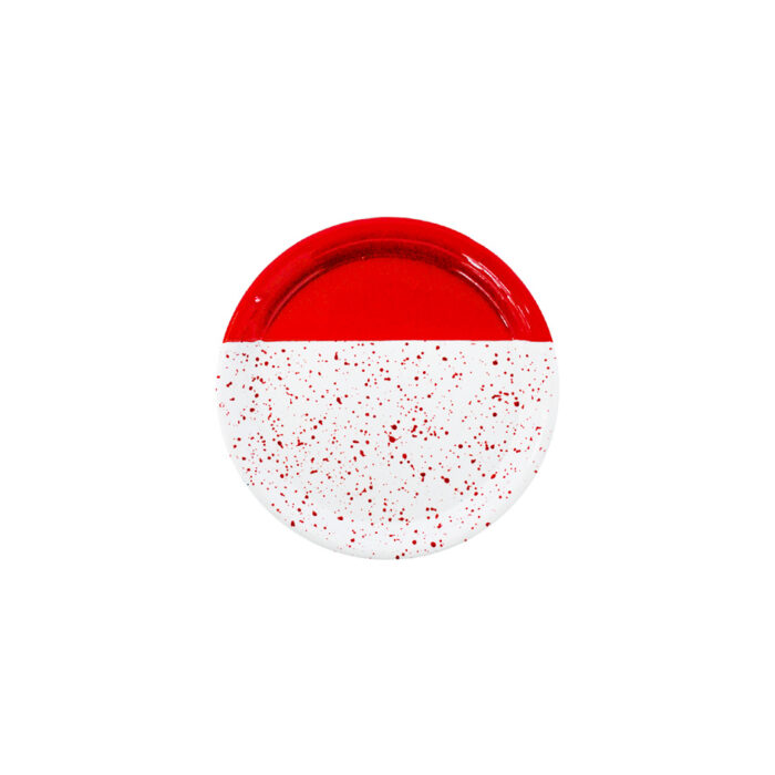 Plato de Peltre Puntos Rojos