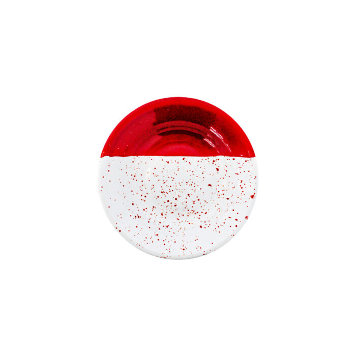 Plato de Peltre Puntos Rojos