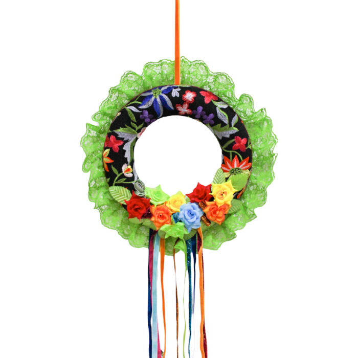 Corona Decorativa Día de Muertos en Color Verde