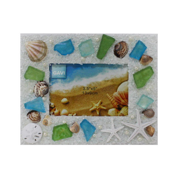 Portarretrato con Sal de Mar y Figuras Marinas