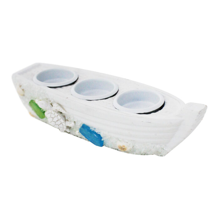 Candelabro Lancha con 3 Portavelas y Decoración Marina