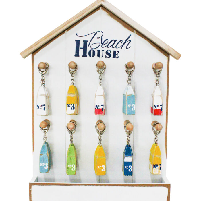 Porta Llaves Casa con 20 Llaveros Estilo Casitas