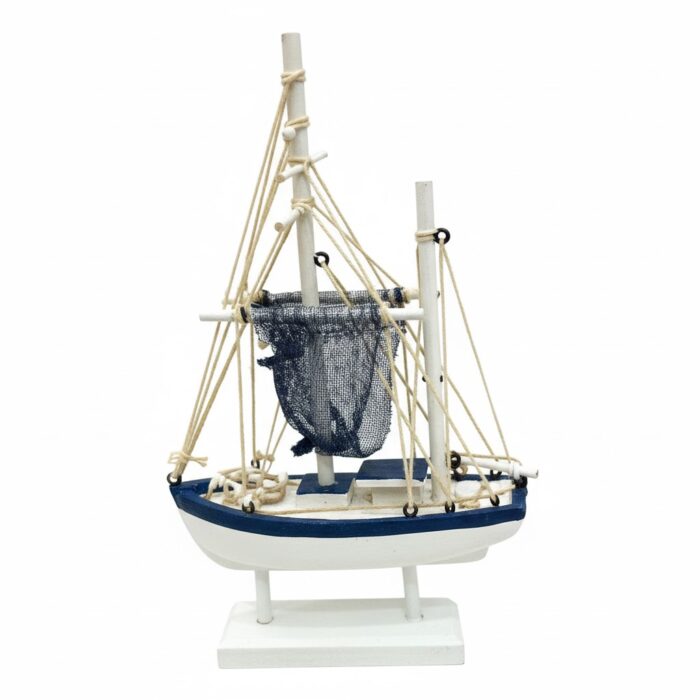 Barco Azul con Base Blanca