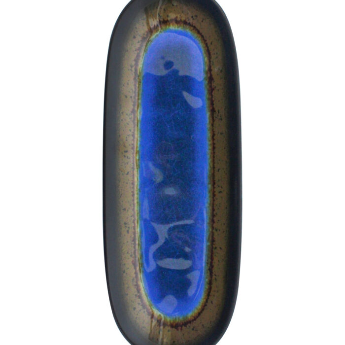 Charola Oval Bicolor Azul/Café