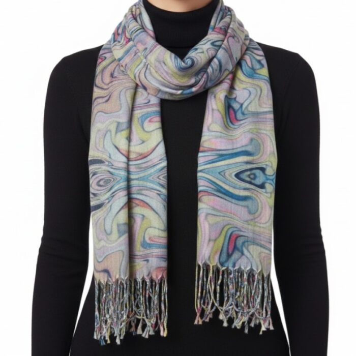 Pashmina Estampado Marmoleado Multicolor