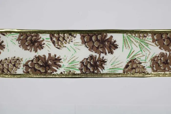 Rollo de listón de tela con piñas - Image 3