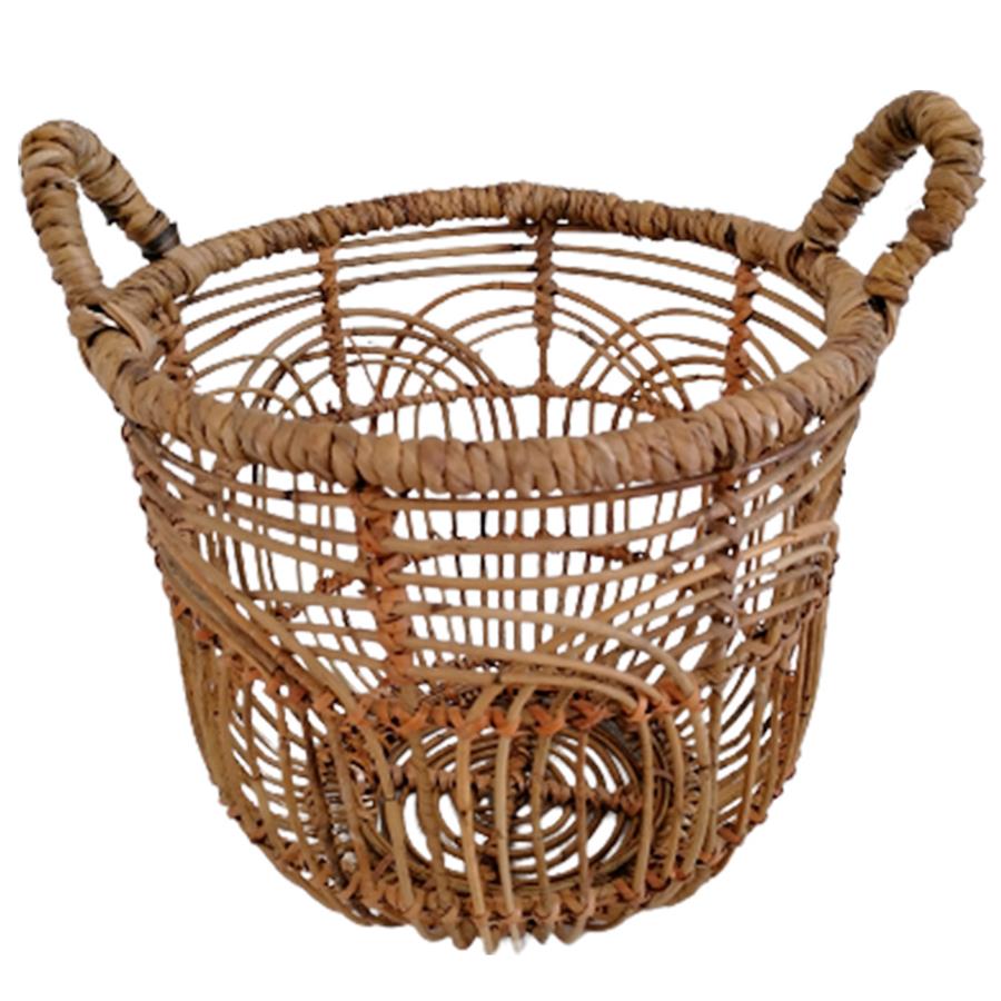 Cesto redondo de rattan - Galerías el Triunfo - 038172479018