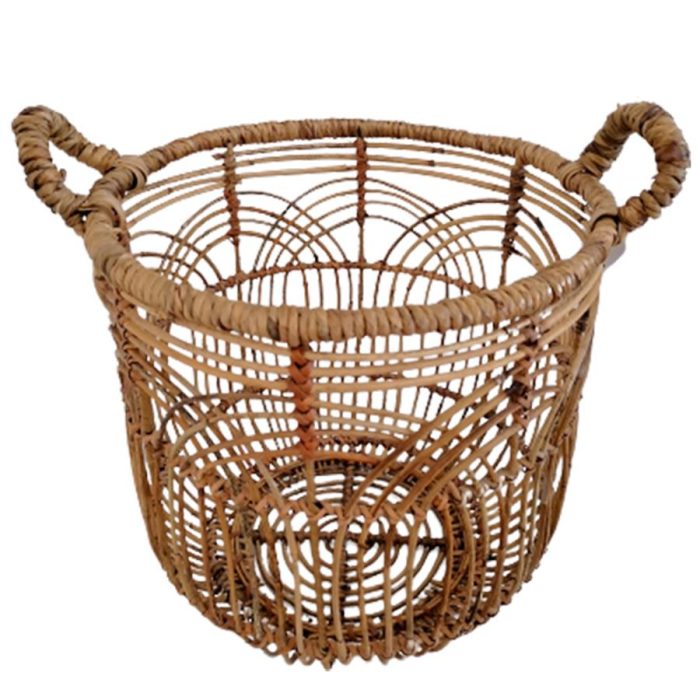 Cesto redondo de rattan - Galerías el Triunfo - 038172479019