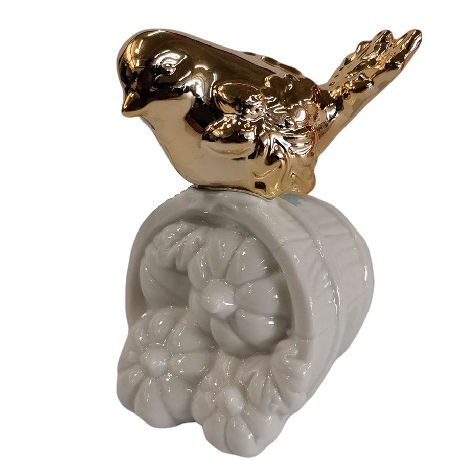 Pájaro de porcelana dorado - Galerías el Triunfo - 044071821319