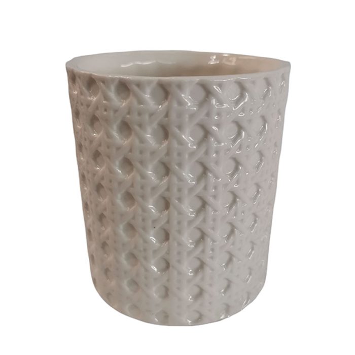 Bote de porcelana blanco - Galerías el Triunfo - 044071821382