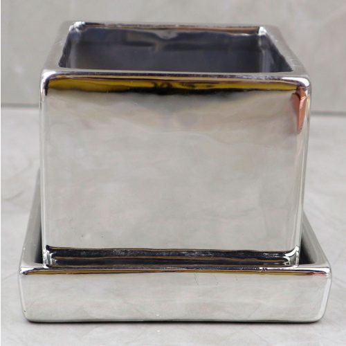 Maceta cuadrada de porcelana - Galerías el Triunfo - 049072578076