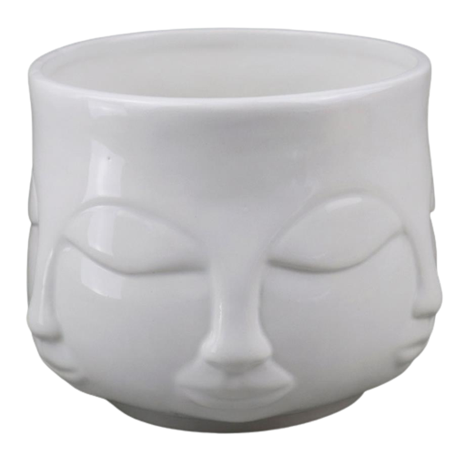 Maceta de porcelana blanca - Galerías el Triunfo - 049072578089