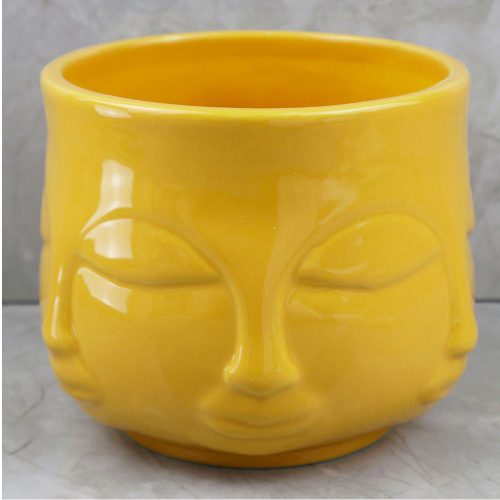 Maceta de porcelana amarilla - Galerías el Triunfo - 049072578092