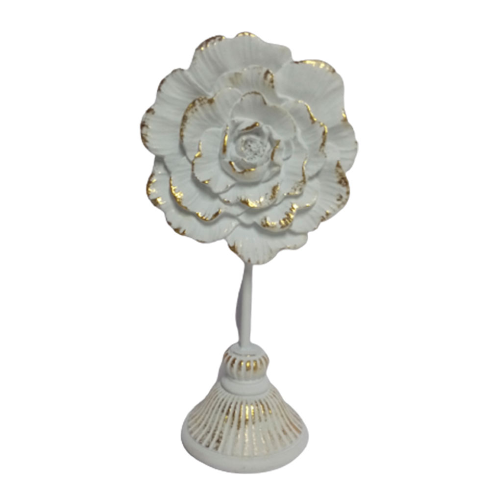 Flor blanca con dorado - Galerías el Triunfo - 049072778270