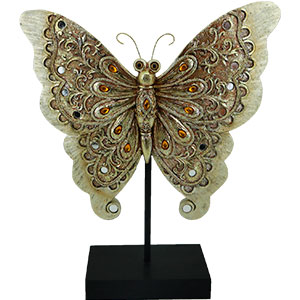 Mariposa de resina dorada - Galerías el Triunfo - 061072503068