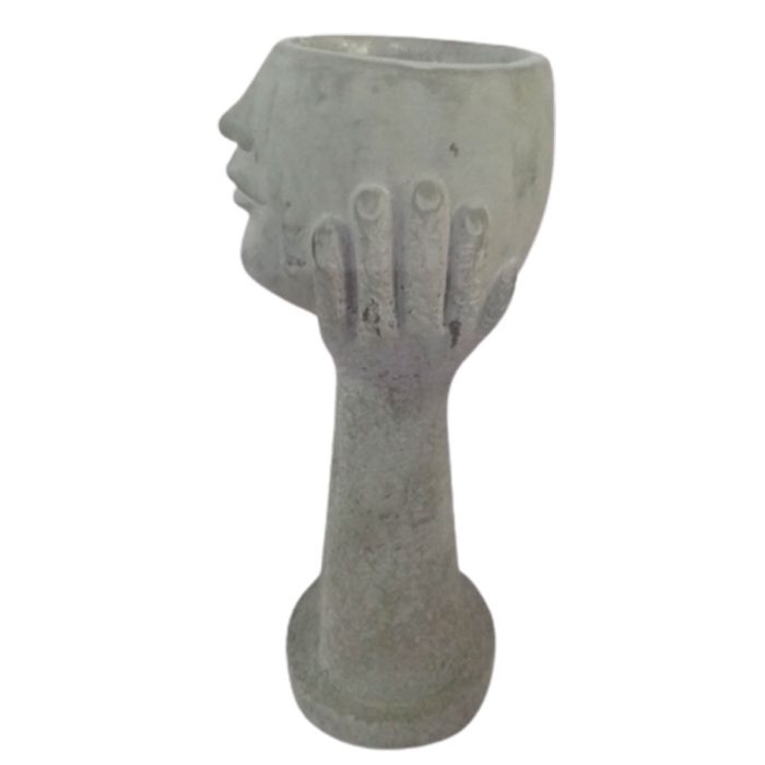 Maceta de cemento gris - Image 2