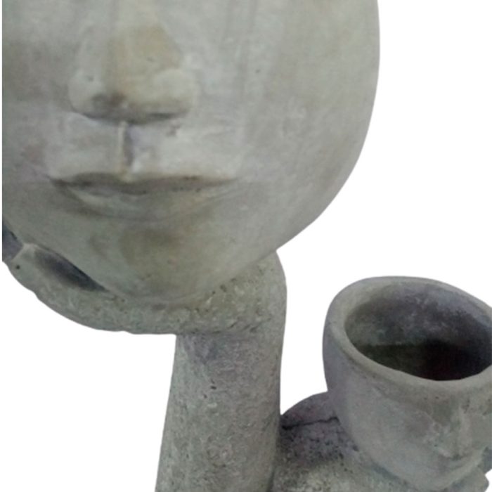 Maceta de cemento gris - Image 4