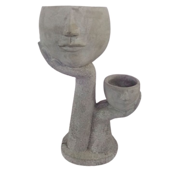 Maceta de cemento gris - Galerías el Triunfo - 072072763025