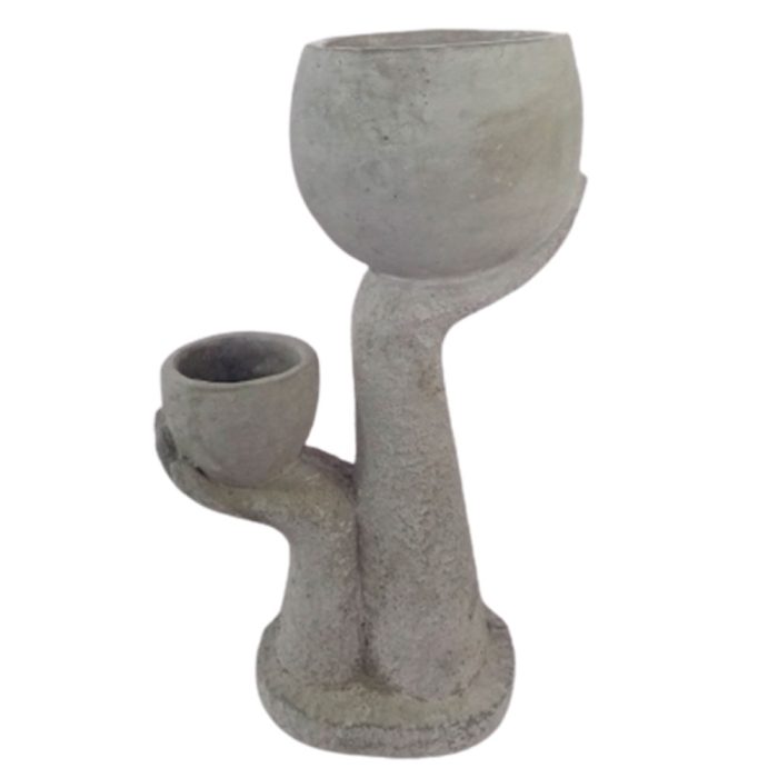 Maceta de cemento gris - Image 3
