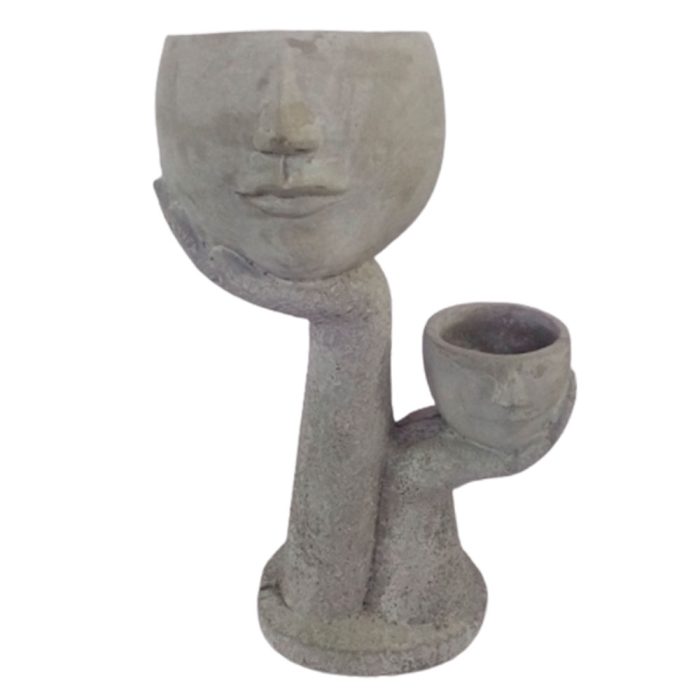 Maceta de cemento gris - Galerías el Triunfo - 072072763026