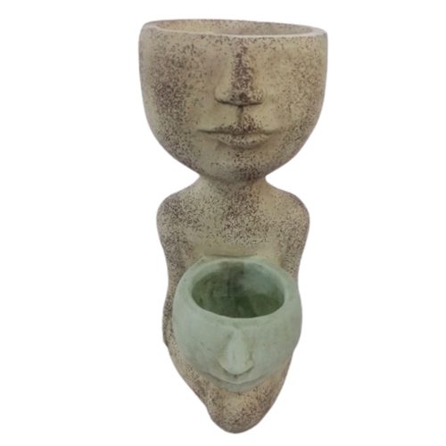 Maceta de cemento beige - Galerías el Triunfo - 072072763027