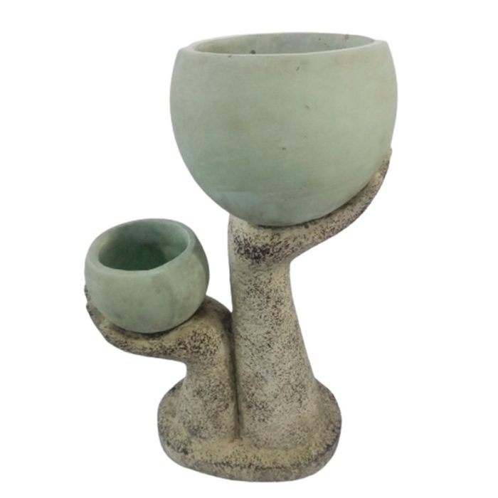Maceta de cemento beige - Image 3