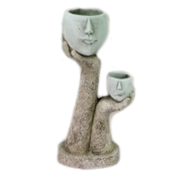 Maceta de cemento beige - Galerías el Triunfo - 072072763034