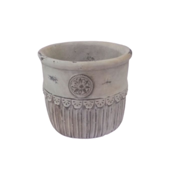 Maceta gris de cemento - Galerías el Triunfo - 072072763100