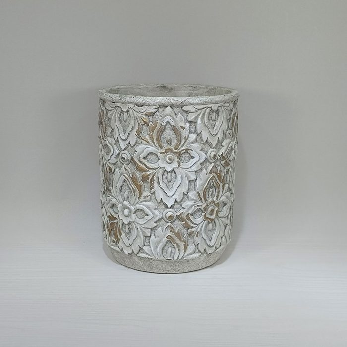Maceta cilíndrica gris - Galerías el Triunfo - 072072763113