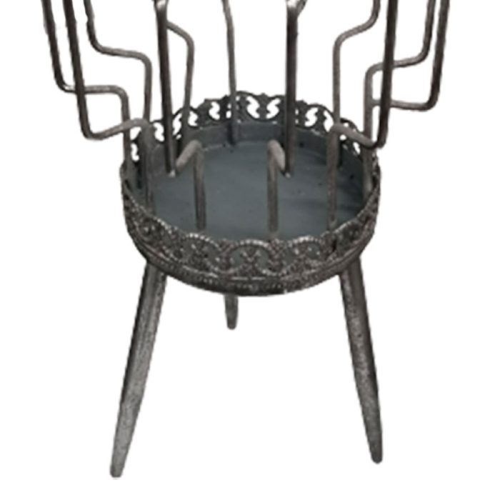Candelabro de metal plateado - Image 2