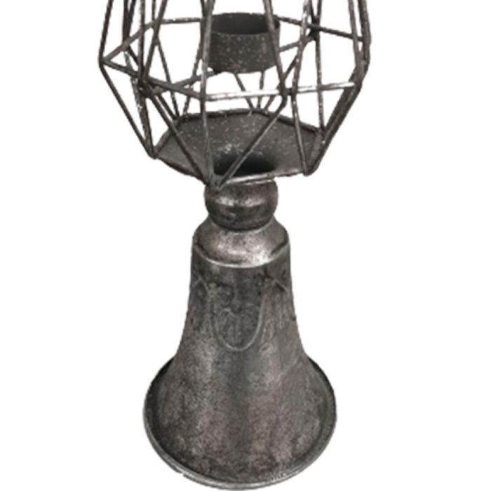 Candelabro de metal plateado - Image 2