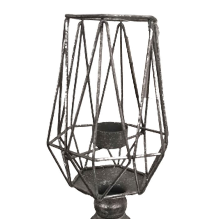 Candelabro de metal plateado - Image 3