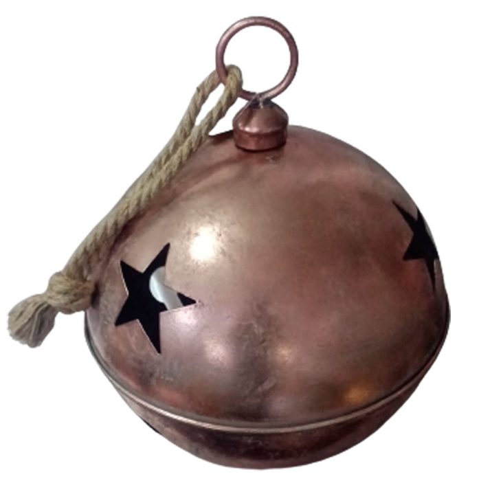 Cascabel cobre vintage con estrellas perforadas de 35cm - Image 2