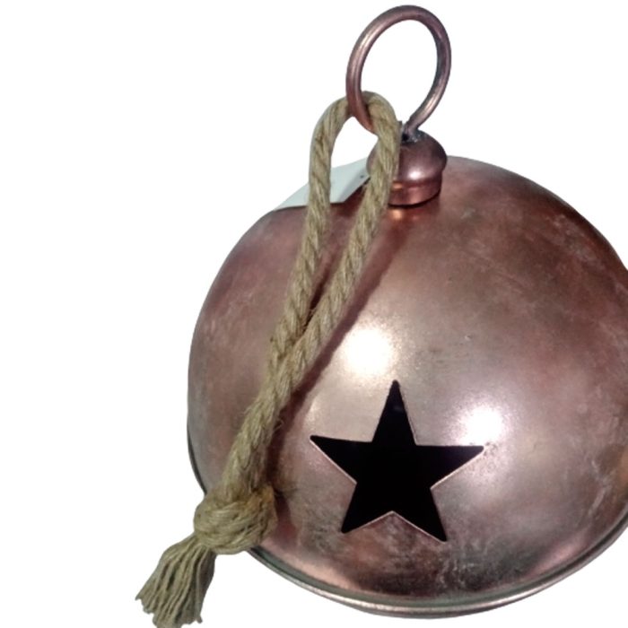 Cascabel cobre vintage con estrellas perforadas de 35cm - Image 3