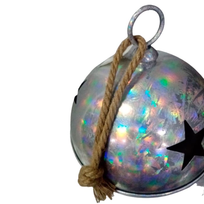 Cascabel iridiscente con estrellas perforadas de 35cm - Image 3