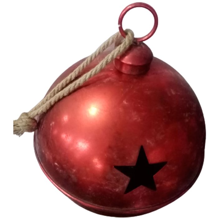Cascabel rojo vintage con estrellas perforadas de 45cm - Image 2