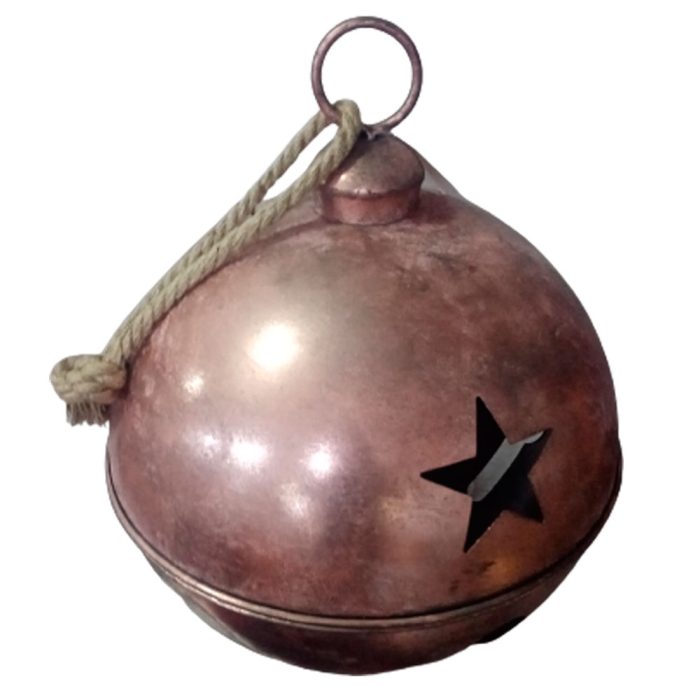 Cascabel cobre vintage con estrellas perforadas de 45cm - Image 2