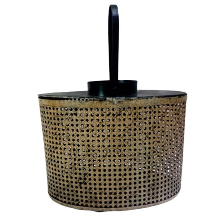 Linterna metálica tejida beige - Galerías el Triunfo - 074072300385