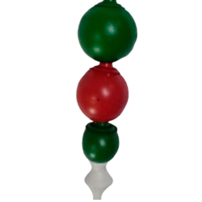 Colgante con esferas rojo, blanco y verde - Image 2