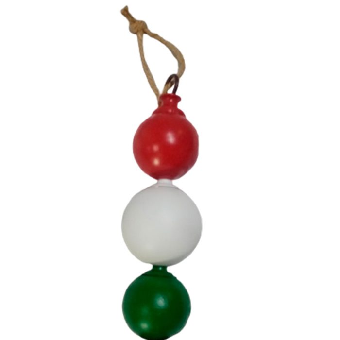 Colgante con esferas rojo, blanco y verde - Image 3