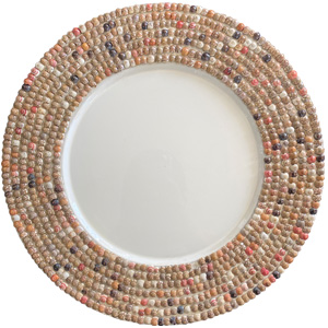 Plato de madera blanco - Galerías el Triunfo - 076071159083