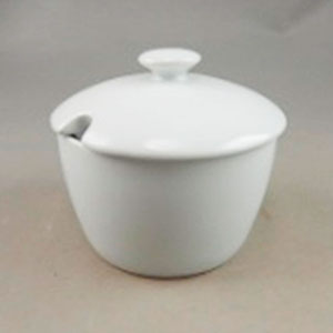Azucarera de porcelana blanca - Galerías el Triunfo - 090007046208