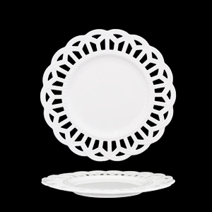 Plato de porcelana blanca - Galerías el Triunfo - 090307370082