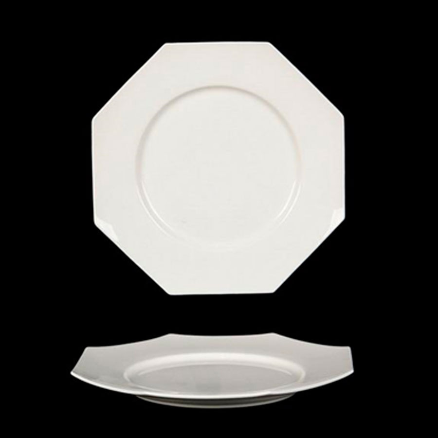 Plato octagonal de porcelana - Galerías el Triunfo - 090307370355