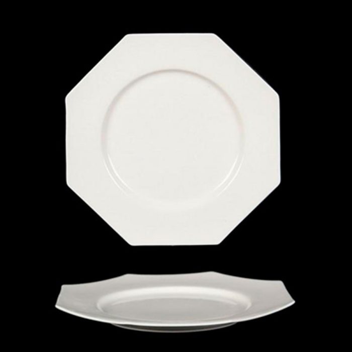 Plato octagonal de porcelana - Galerías el Triunfo - 090307370357